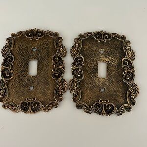 Set of 2 Vintage Florenta of California toggle switch plates covers